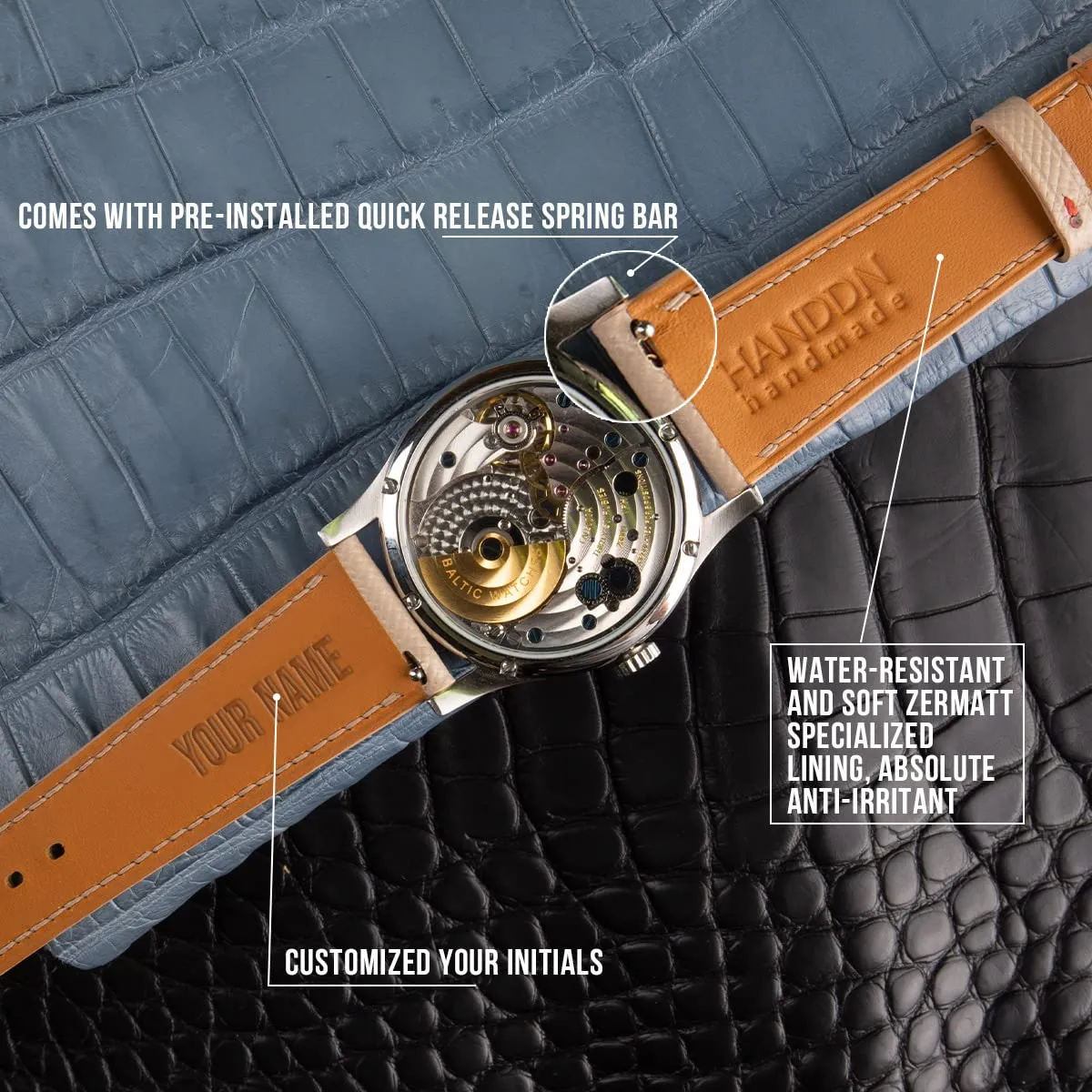 Quick Release Sailcloth Watch Band 16mm 18mm 19mm 20mm 22mm 23mm For Men segment spear genius coordination And Women (White Orange) Handmade Canvas Folded Edges Epsom Watch Strap, 