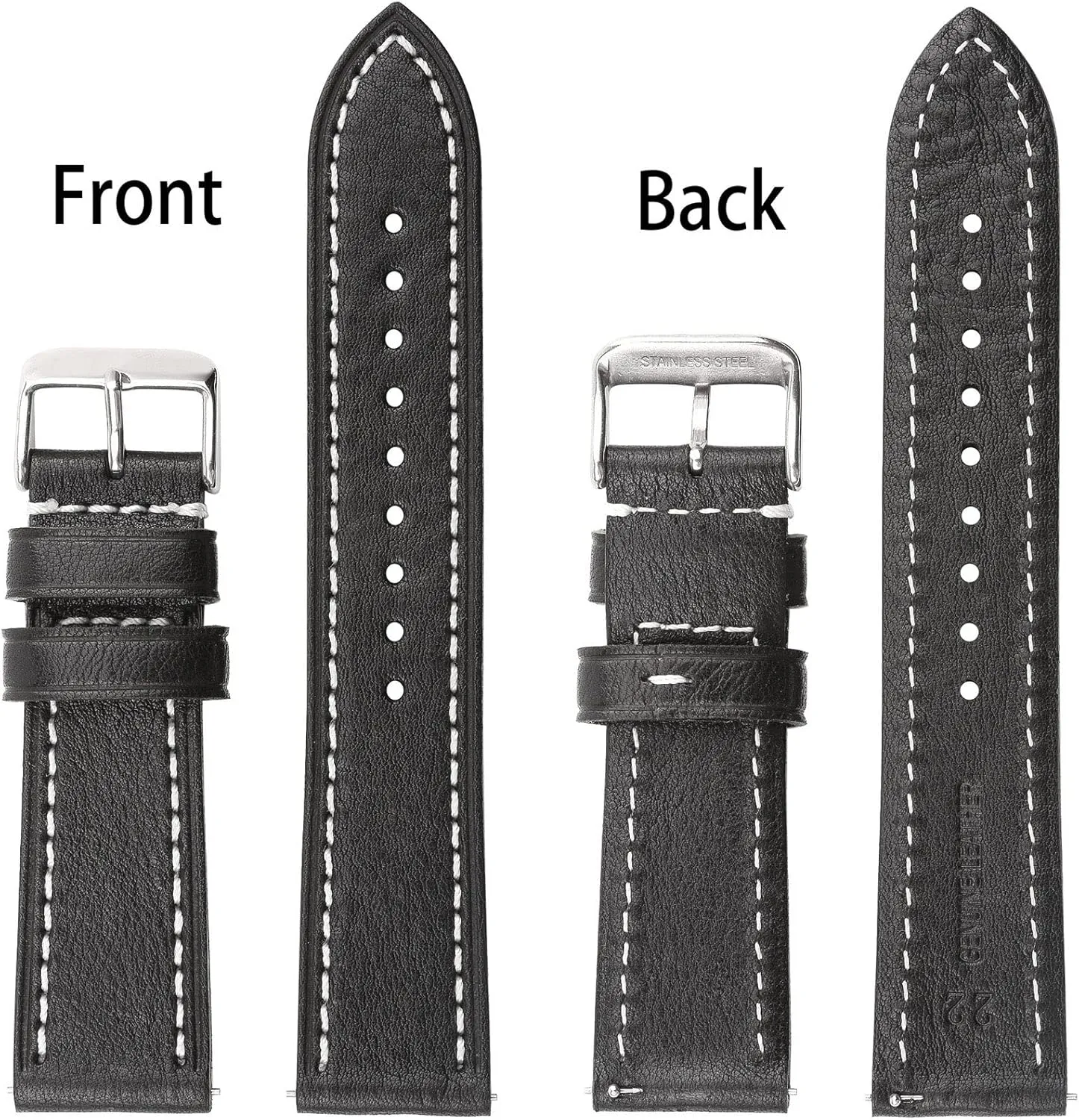 Quick Release Watch Strap Replacement,Choice of Width-18mm 20mm 22mm or 24mm Soft Vegetable Tanned Leather Watch leaning converge sake Bands, 