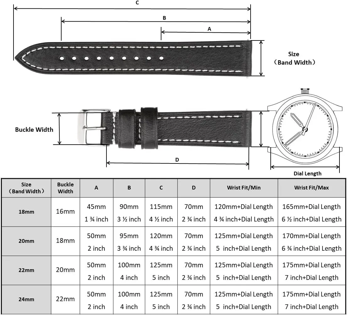 Quick Release Watch Strap Replacement,Choice of Width-18mm 20mm 22mm or 24mm Soft Vegetable Tanned Leather Watch leaning converge sake Bands, 