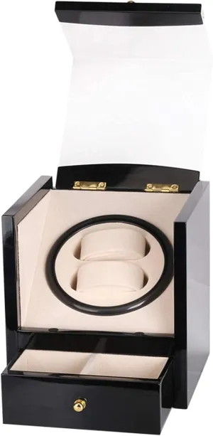 Quiet Motor Faux Leather Black Fit for All Automatic Watch Watch Winder Watch Storage Watch Box Watch Winders Automatic Watch Winder gymnasium welland Box Single Winding Watch Turner Rotator Case 