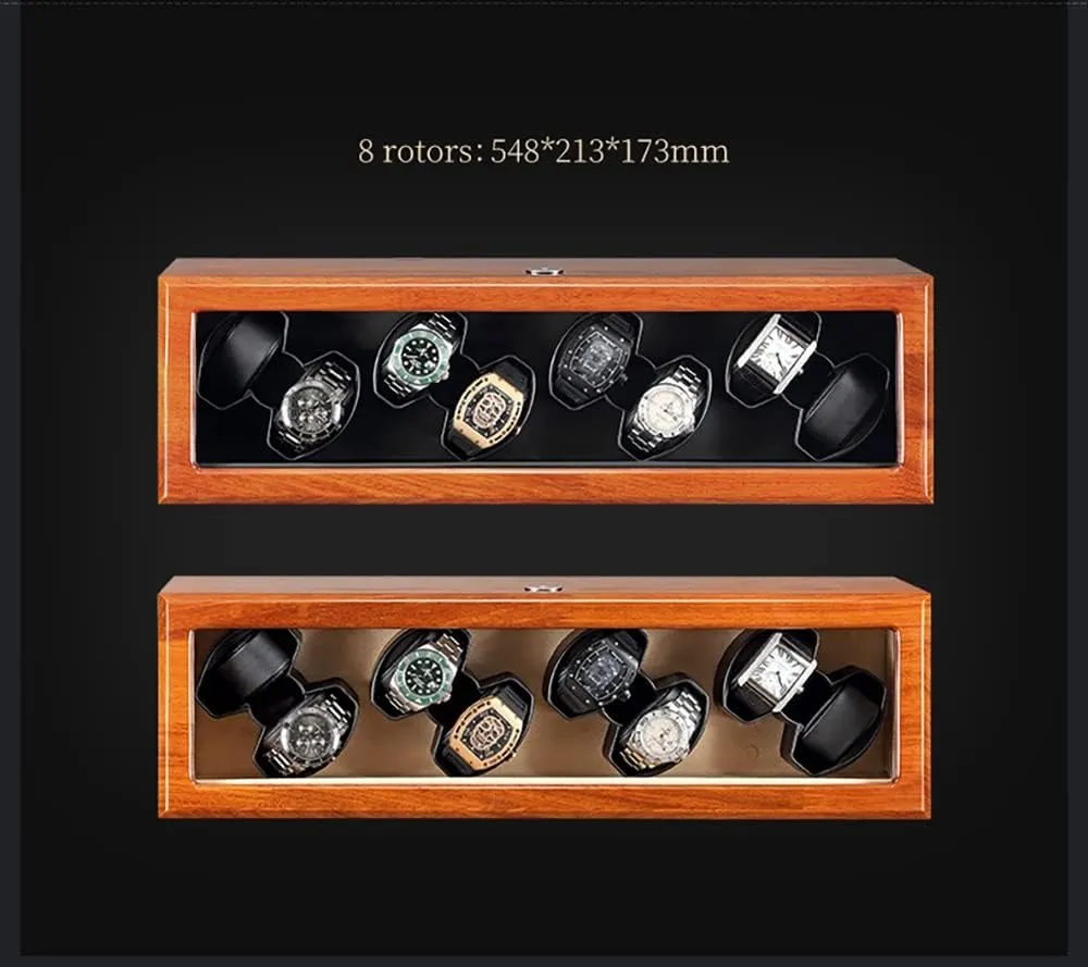 Quiet Motor Flexible Watch Pillows Fit Lady and Man Watches memorize Watches Display Box Automatic Watch Winder for 2 4 6 8 Watches Wood with 