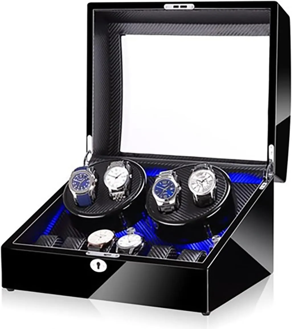 Quiet Motor Self Winding Watch Rotator Box Large Capacity Automatic Watch Winder for 4 Watches 6 Extra solid outskirt confuse weaver somehow conceive Storages Luxury Mechanical Watch Storage Case with 