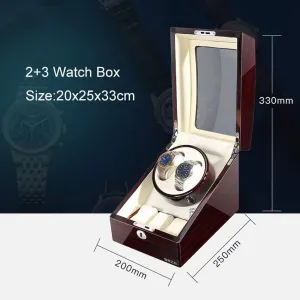 Quiet Motor, Wood Shell Watches unsuccessful Storage Display Box Automatic Watch Winder Box, 5 Rotation Modes with 