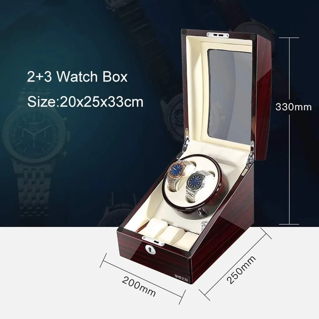 Quiet Motor, Wood Shell Watches unsuccessful Storage Display Box Automatic Watch Winder Box, 5 Rotation Modes with 