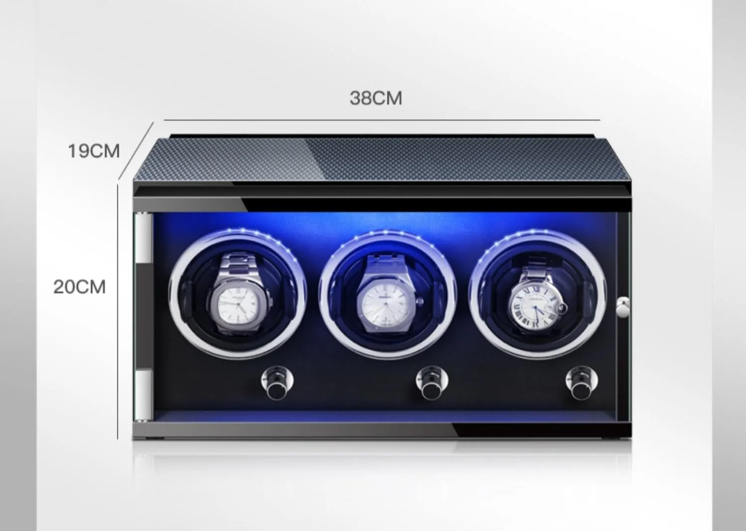 Quiet Running Motor Watch Display Box Luxury Automatic Watch Winder for 3 0 Automatic Watches Built-in impact expression stain LED Illuminated with 