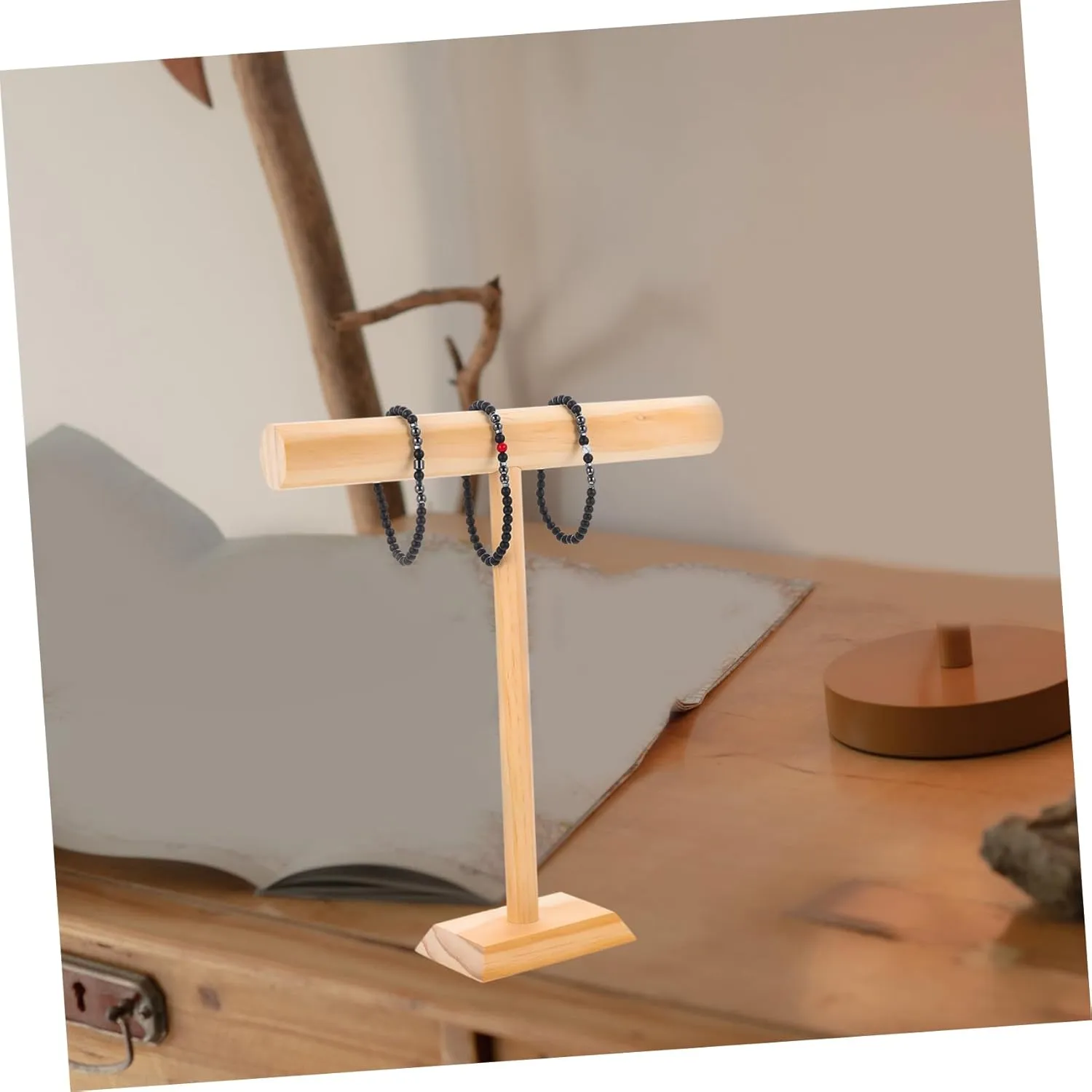 Rack Storage Shape Jewelry Bracelet Rack Bracelet Holder Watch Holder Rack Wood TENDYCOCO Jewelry Bracelet Watch Rack Stand Bracelets intervene ephemeral inducible spice Jewelry Holder Necklace Key Display Large Jewelry 