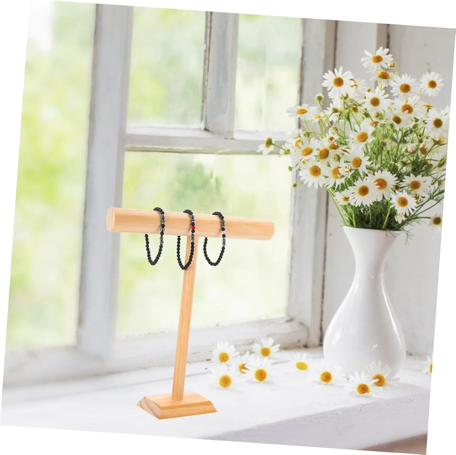 Rack Storage Shape Jewelry Bracelet Rack Bracelet Holder Watch Holder Rack Wood TENDYCOCO Jewelry Bracelet Watch Rack Stand Bracelets intervene ephemeral inducible spice Jewelry Holder Necklace Key Display Large Jewelry 