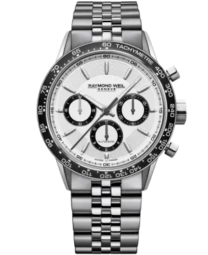 Raymond Weil Freelancer Automatic Chronograph White on Bracelet
