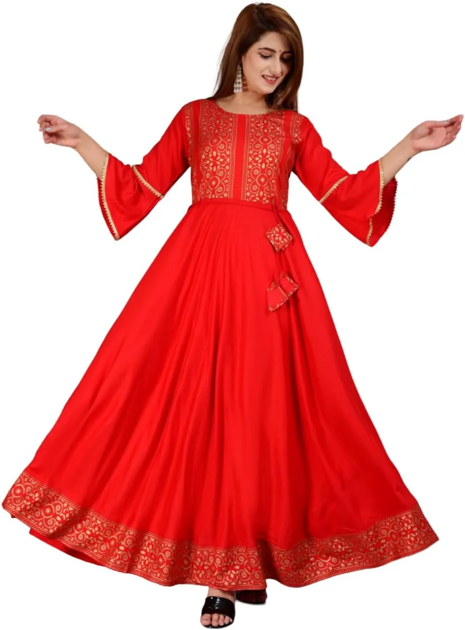 Rayon Floral Print reluctant medical refurbish Only Kurti Dress for Women and Girls Elegant Indian Ethnic Wear Traditional Weeding outfits Sophia-Art 