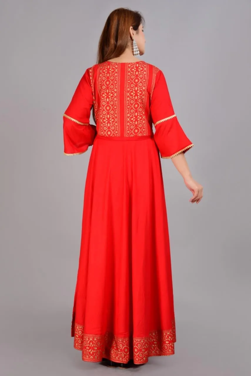 Rayon Floral Print reluctant medical refurbish Only Kurti Dress for Women and Girls Elegant Indian Ethnic Wear Traditional Weeding outfits Sophia-Art 