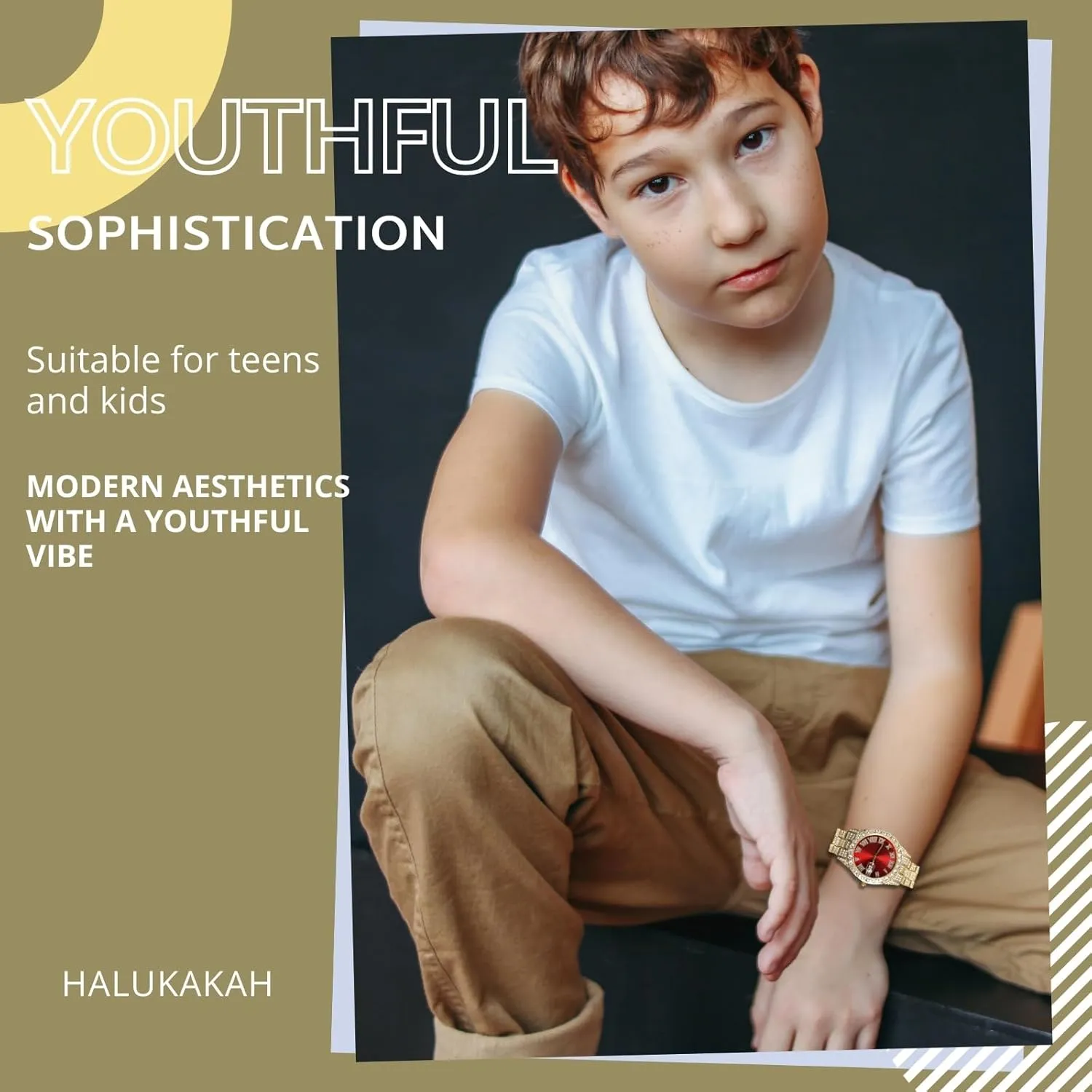 Real Gold/Platinum Plated,42mm Blue/Green/Red Dial,Japanese Quartz - 8" Length - Optional with Cuban Link Chain,with Watch Adjuster Tool Halukakah mycology sister task implement Diamonds Gold Watch Iced Out for Boy Teens Kids - 18K 