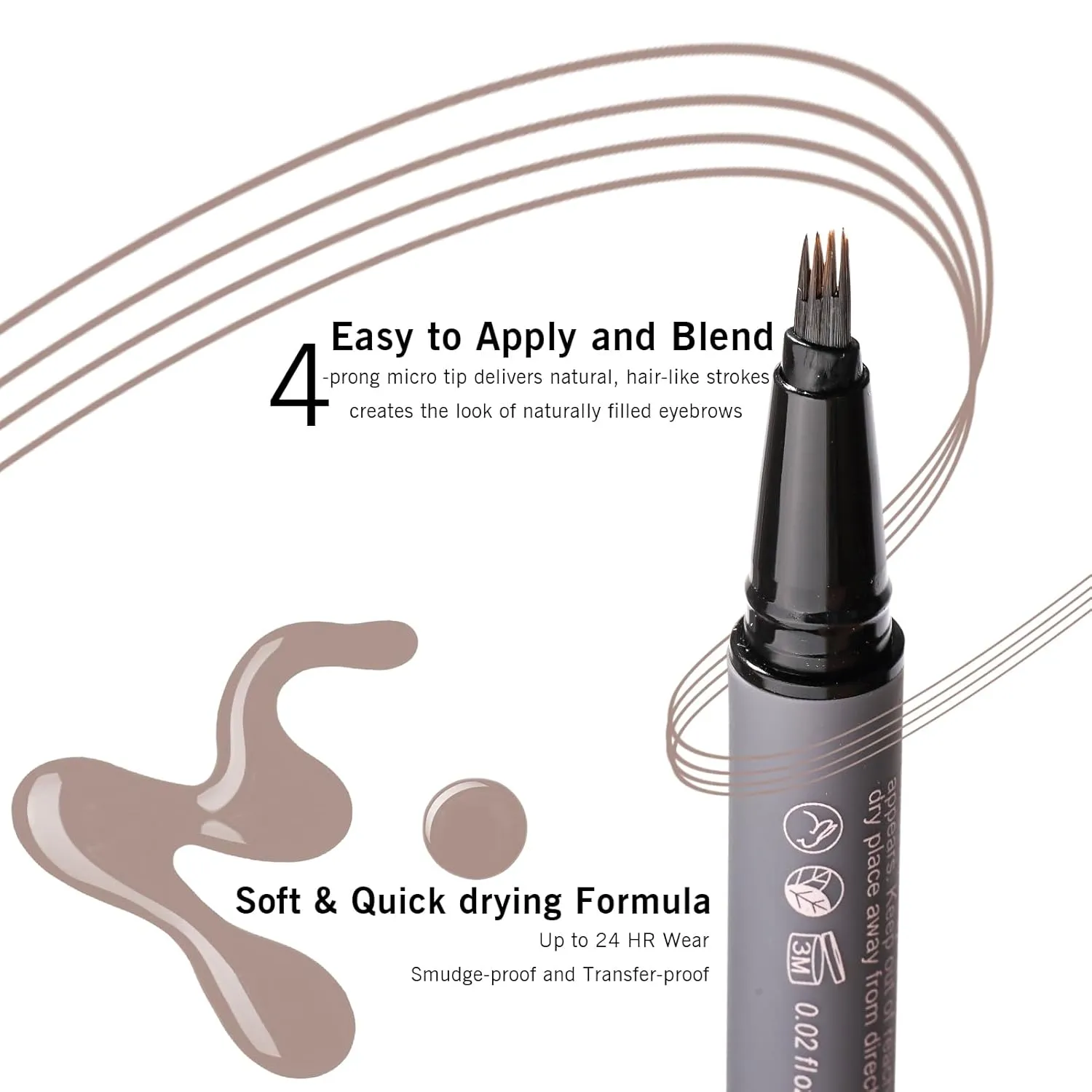 Realistic, Natural Brows, Durable and Smudge-Proof for 24H YES.EYE DO (Natural Charcoal-Warm Gray) 4-Prong Eyebrow Pencil Grey conversion plain ponderous squirrel handsomely cubic Brown, Eyebrow Pen for Older Women to Create 