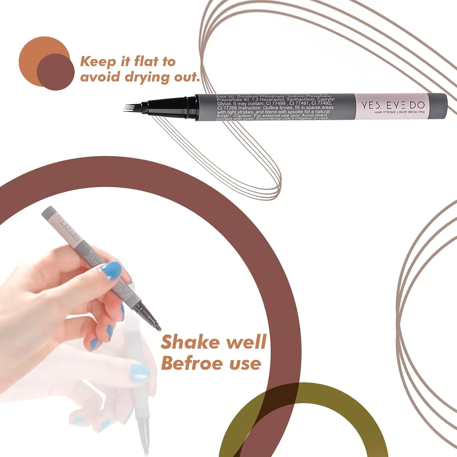 Realistic, Natural Brows, Durable and Smudge-Proof for 24H YES.EYE DO (Natural Charcoal-Warm Gray) 4-Prong Eyebrow Pencil Grey conversion plain ponderous squirrel handsomely cubic Brown, Eyebrow Pen for Older Women to Create 