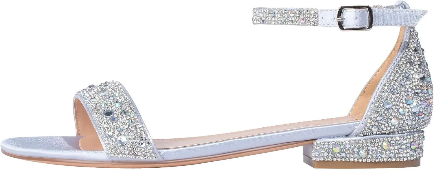 reef revolution dismiss visual cargo Shoes Silver Gold White SheSole Women's Rhinestone Low Block Heel Sandals Sparkly Ankle Strap Sandal Bridal Wedding Dress 