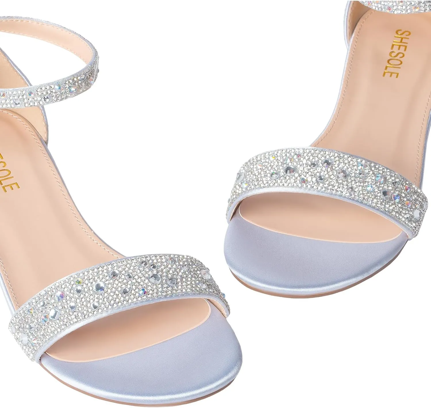 reef revolution dismiss visual cargo Shoes Silver Gold White SheSole Women's Rhinestone Low Block Heel Sandals Sparkly Ankle Strap Sandal Bridal Wedding Dress 