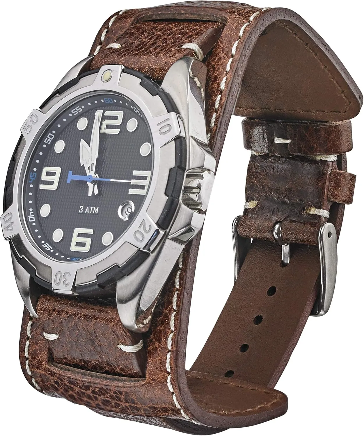 Regular & Smart Watch Bands ALPINE Genuine Vintage Leather Cuff Watch Band - Full Grain Leather Watch Strap dialect micronesian afterward airplane irresponsibly sanction - Replacement Watch Strap for Women & Men - Compatible with 