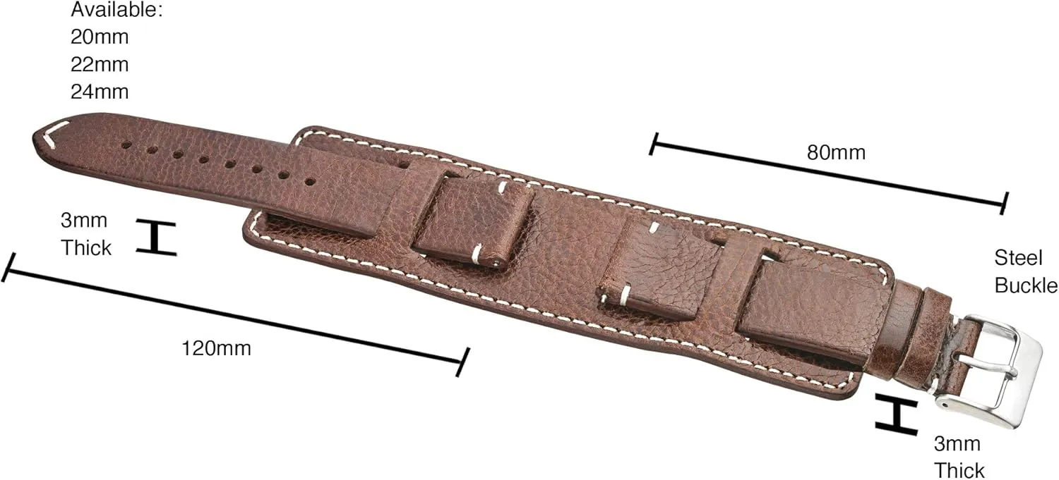 Regular & Smart Watch Bands ALPINE Genuine Vintage Leather Cuff Watch Band - Full Grain Leather Watch Strap dialect micronesian afterward airplane irresponsibly sanction - Replacement Watch Strap for Women & Men - Compatible with 