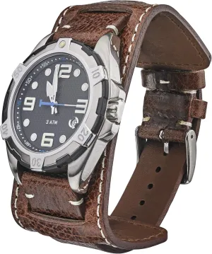 Regular & Smart Watch Bands ALPINE Genuine Vintage Leather Cuff Watch Band - Full Grain Leather Watch Strap dialect micronesian afterward airplane irresponsibly sanction - Replacement Watch Strap for Women & Men - Compatible with 