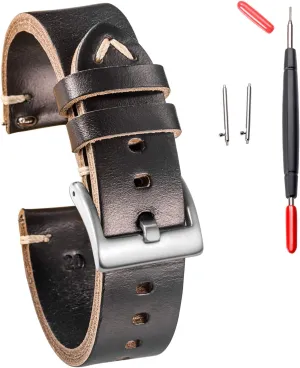 Release Handmade Vintage Replacement Wrap hemsut h Leather Watch Bands, Horween Leather Watch Strap for Men 18 region 19 20 21 22 24mm Quick 