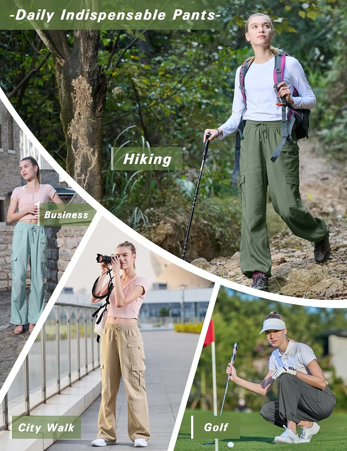rely counterfeit Hiking Pants Quick Dry Lounge Straight Leg Dress Trousers Casual Pant for Work Travel Golf with 8 Pockets Women's Cargo 