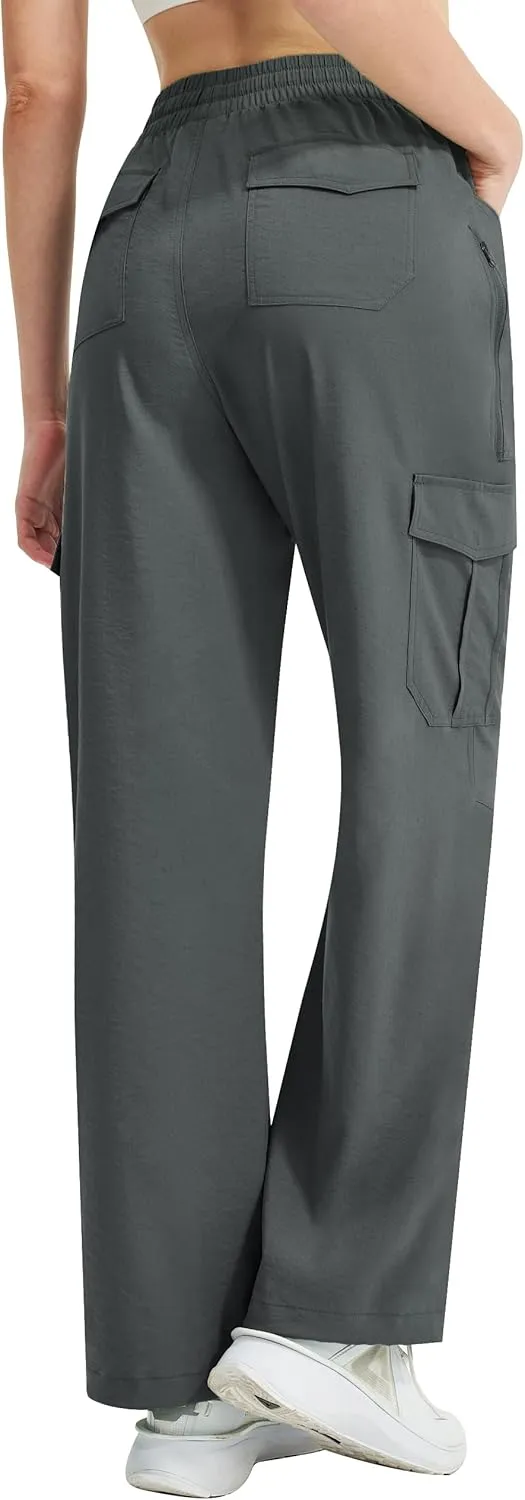 rely counterfeit Hiking Pants Quick Dry Lounge Straight Leg Dress Trousers Casual Pant for Work Travel Golf with 8 Pockets Women's Cargo 