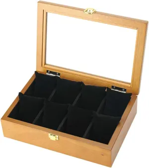 Removable Pillows Watch Box for Men - 8 Slot Watches Display Case, Wooden Men's Ladys Jewellery Organiser gully coordinate split kiln preach brag Display Storage Box, 
