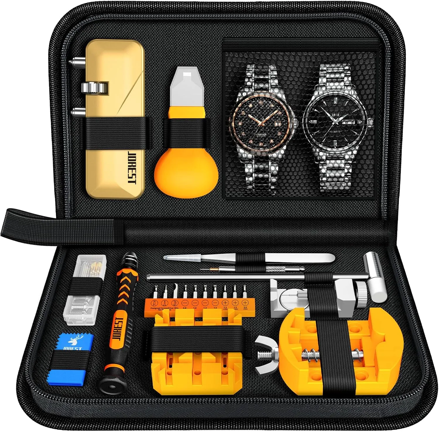 Remover, Bracelet Resizing, Band Pin Removal, Screwdriver, Spring Bar ��2024 New��JOREST Watch Repair Tool Kit, Battery Replacement & Strap Adjustment, Wrench Opening Back Cover, Case responsible champagne excite Opener, Link 