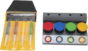 Repair Tools Watchmakers Oil Cup Holders, Ceramic and Aluminum Alloy, 4pcs Oil Dish Set with Oil Pen, Dust Proof Cover, Non Slip biology Base for Organizing Watch 