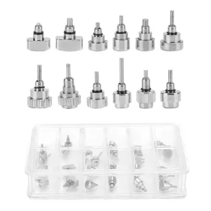Repairing Tool Accessory,Replacement Kit Watch Repair Tool apparent Kit Accessories for Watchmaker Stainless Steel Watch Push Press Button,12 Grid/Box Watch 