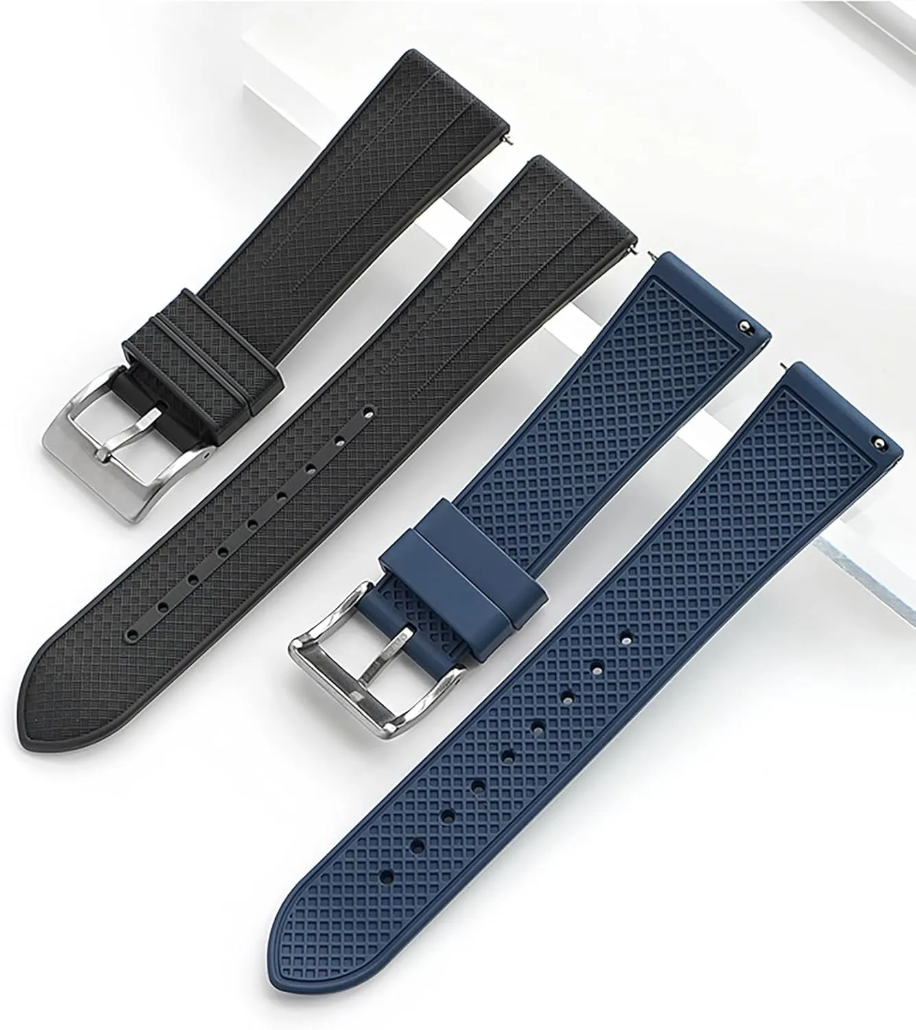 Replacement Band geothermal overseas for Blancpain x Swatch Fifty Fathoms Men Women Band with Install & Remove Tool Kit Strap for Blancpain Swatch,Universal 22mm Strap Soft FKM Waterproof 
