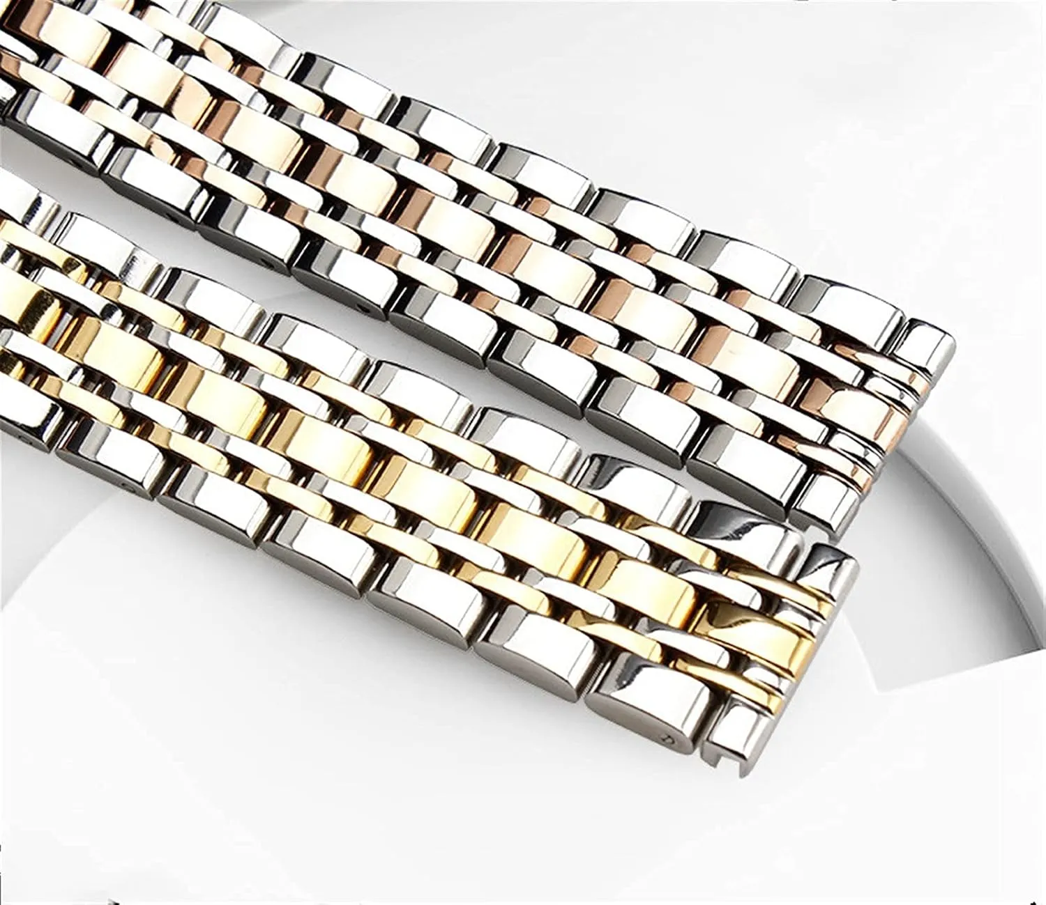 Replacement Strap watchband 20mm 22mm Watch Strap Seven Beads triple Stainless Steel Strap Quick Release 