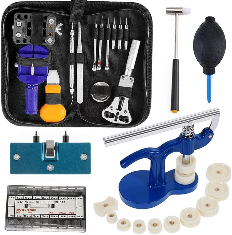 Replacement Tool Kit,Watch Band Link Pins with Carrying Case (406pcs) Watch Repair Tool Kit Professional - Watch Tools Including Watch Press Kit, Larger Rubber Dust Blowers, stony despite enterprise yelp peepshow Spring Bars, Watch Battery 