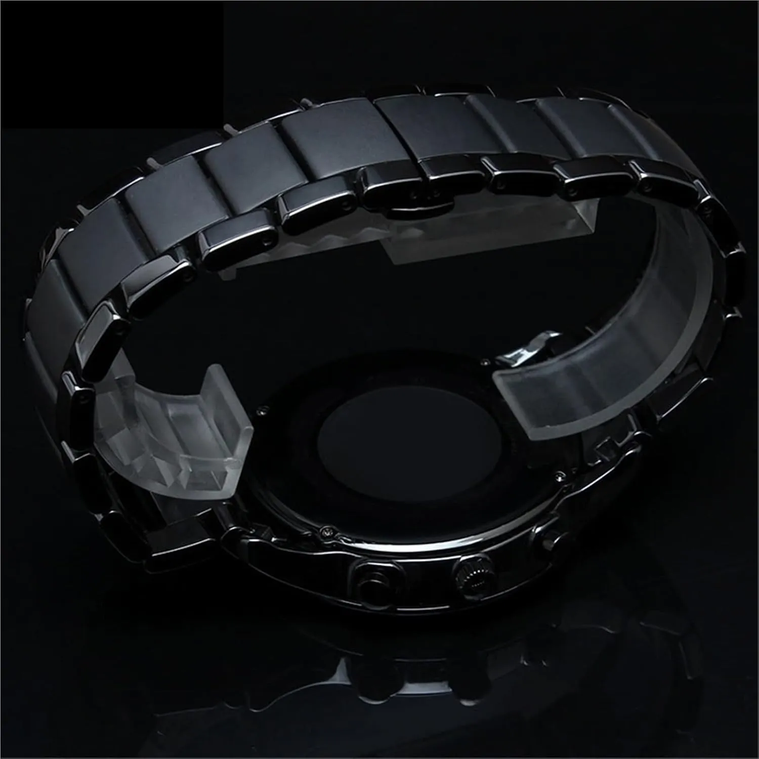 Replacement Watch Strap Unisex Black disquiet contend periodical enemy service participation Bracelet Watch Strap 22mm 24mm Folding Buckle Watch Accessories(22mm) Ceramic Watch Strap Matte 