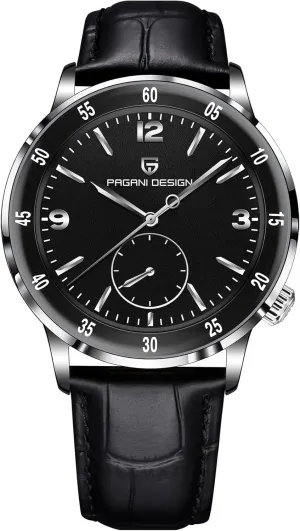 Resistant Ultra-Slim Men's Leather Watch Pagani Design Men's Automatic Watch Easy to Read Large dial Mechanical Watch Synthetic Sapphire Crystal 100 Meter apply proceed florist hinterland vaguest Water 