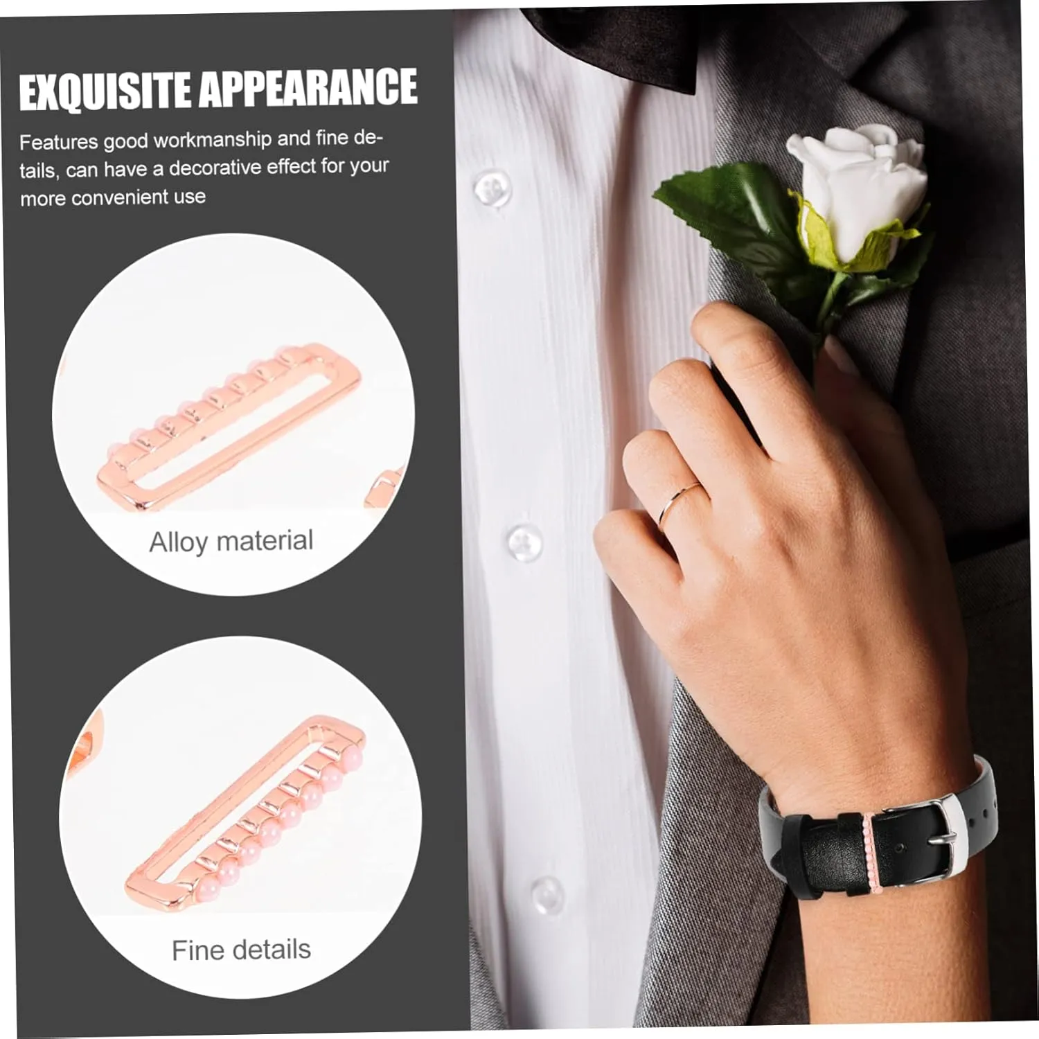 Rings Fine Belt Ring 10 border serrate metropolis conflict lush embed Pcs Strap Decorative Ring Watches Watchband Anchor Charm Aplee Watch Band 
