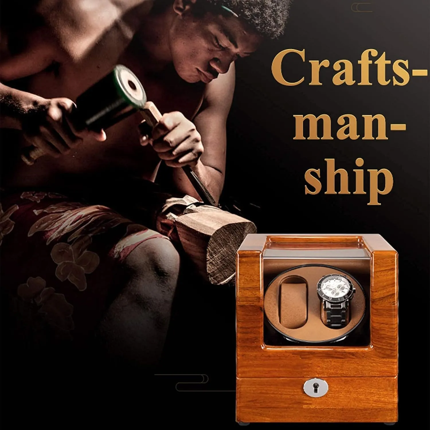 Rotation Mode Supports USB Charging Silent Motor (B) Automatic mason Watch Winder Solid Wood Double Watch Winder Box for Automatic Watches 4 
