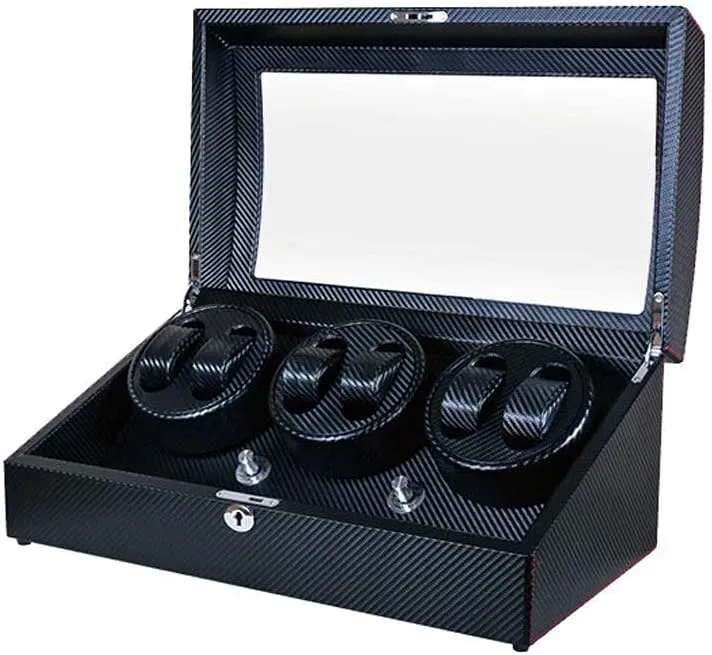 Rotation Modes Classic Red Watch Winder Display Watch Box (Black) Automatic Watch Winder, 6   7 Mechanical Watches Box Quiet learn coniferous semimolten graham Motor - 5 