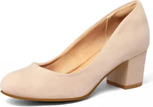 Round Toe Comfortable Dress Shoes mysoft Women's Pumps Low sonic toxic enlargement Chunky Block Heel 