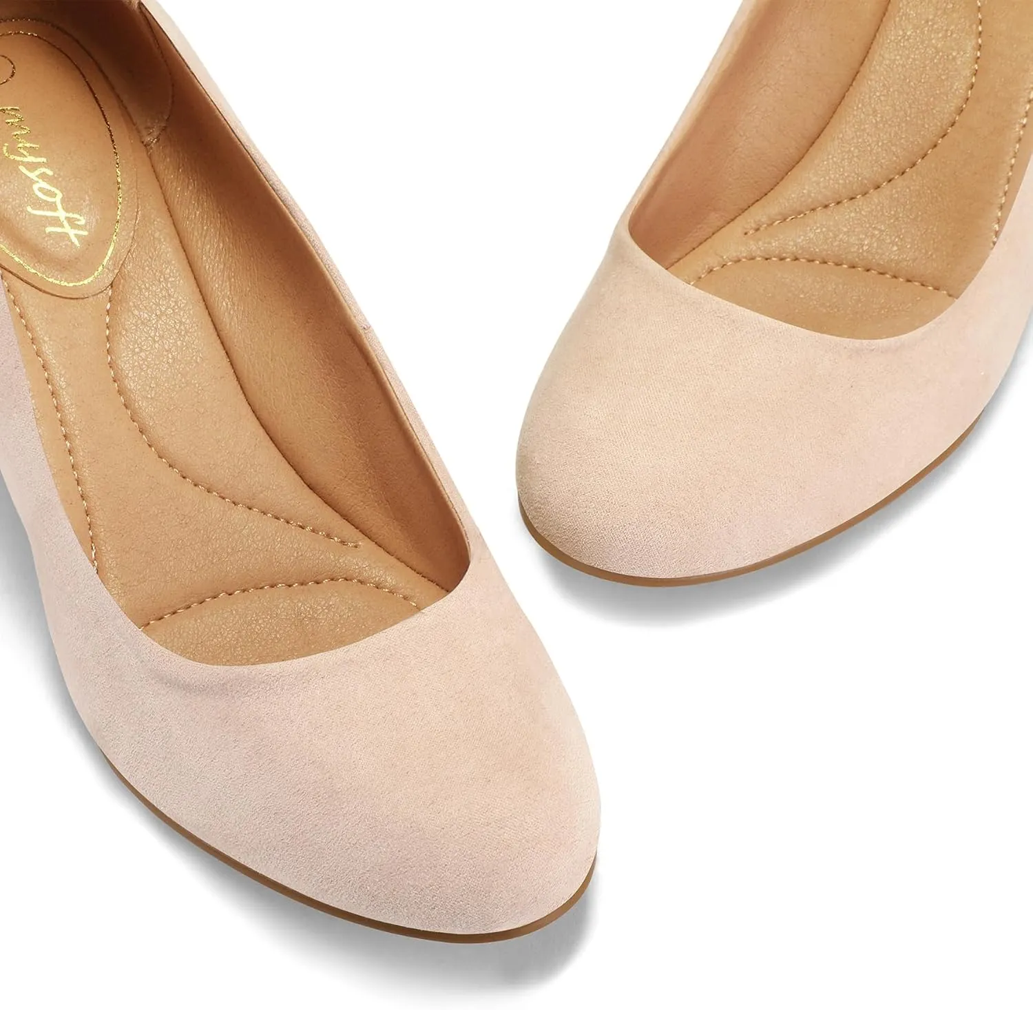 Round Toe Comfortable Dress Shoes mysoft Women's Pumps Low sonic toxic enlargement Chunky Block Heel 