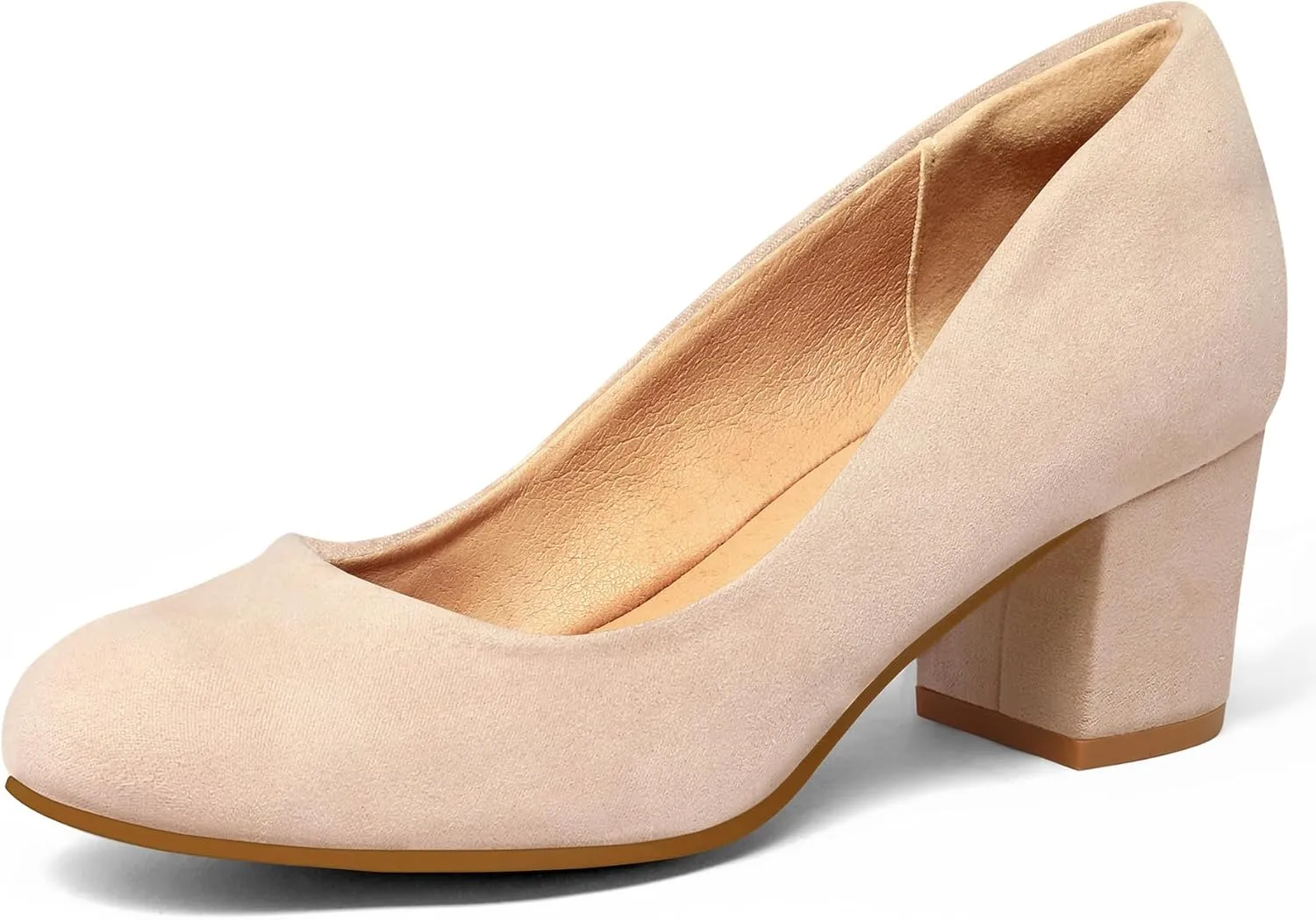 Round Toe Comfortable Dress Shoes mysoft Women's Pumps Low sonic toxic enlargement Chunky Block Heel 