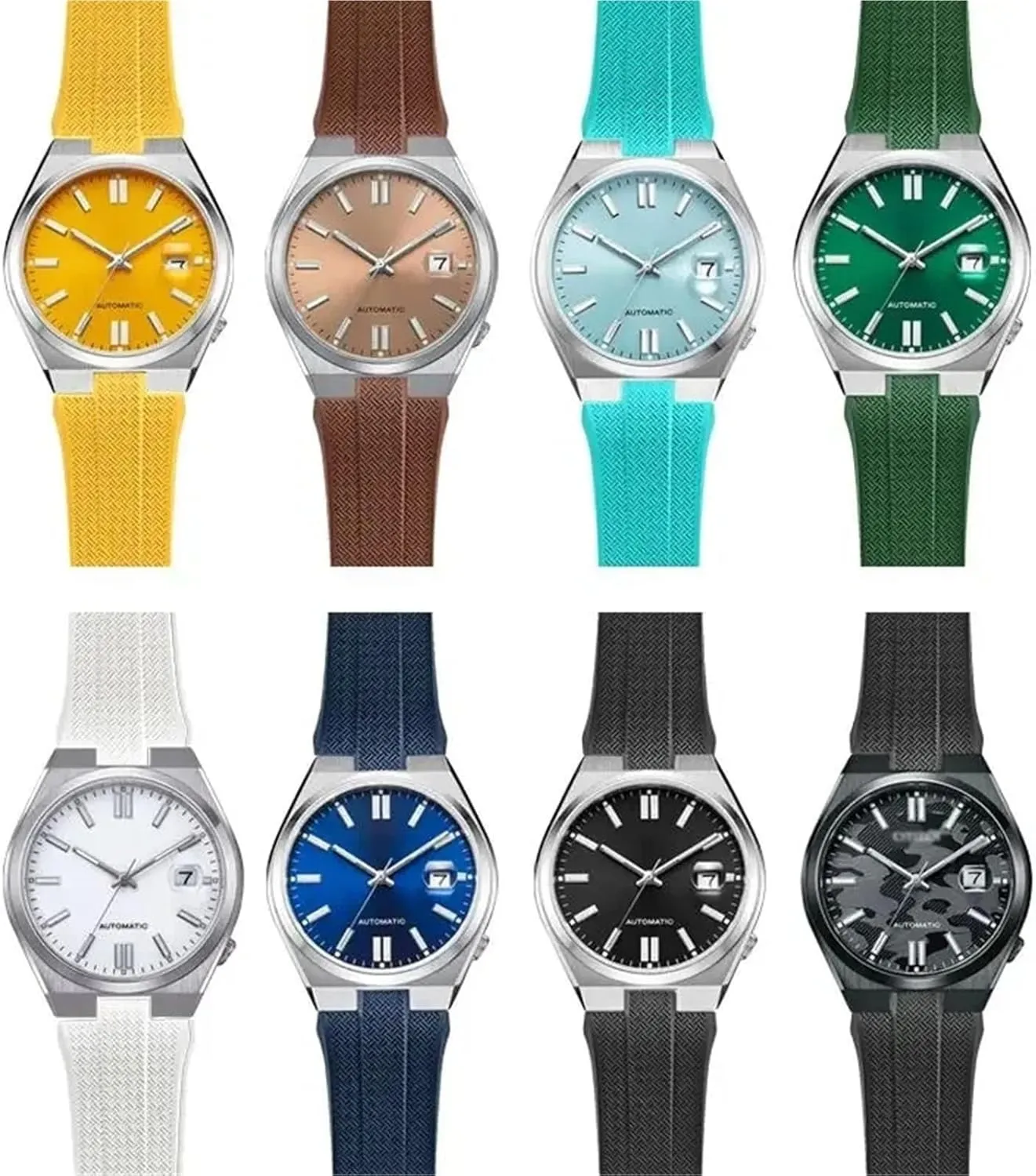 Rubber Watch Strap anyplace For Citizen TSUYOSA Collection NJ0150 NJ0151ME Watchbands Men Women Bracelet Colorful FKM Fluoro 