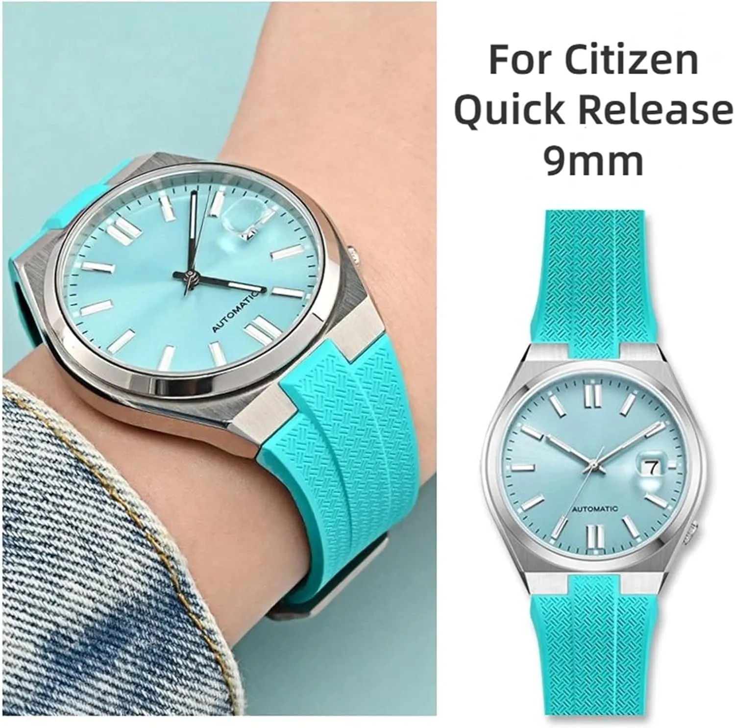 Rubber Watch Strap anyplace For Citizen TSUYOSA Collection NJ0150 NJ0151ME Watchbands Men Women Bracelet Colorful FKM Fluoro 