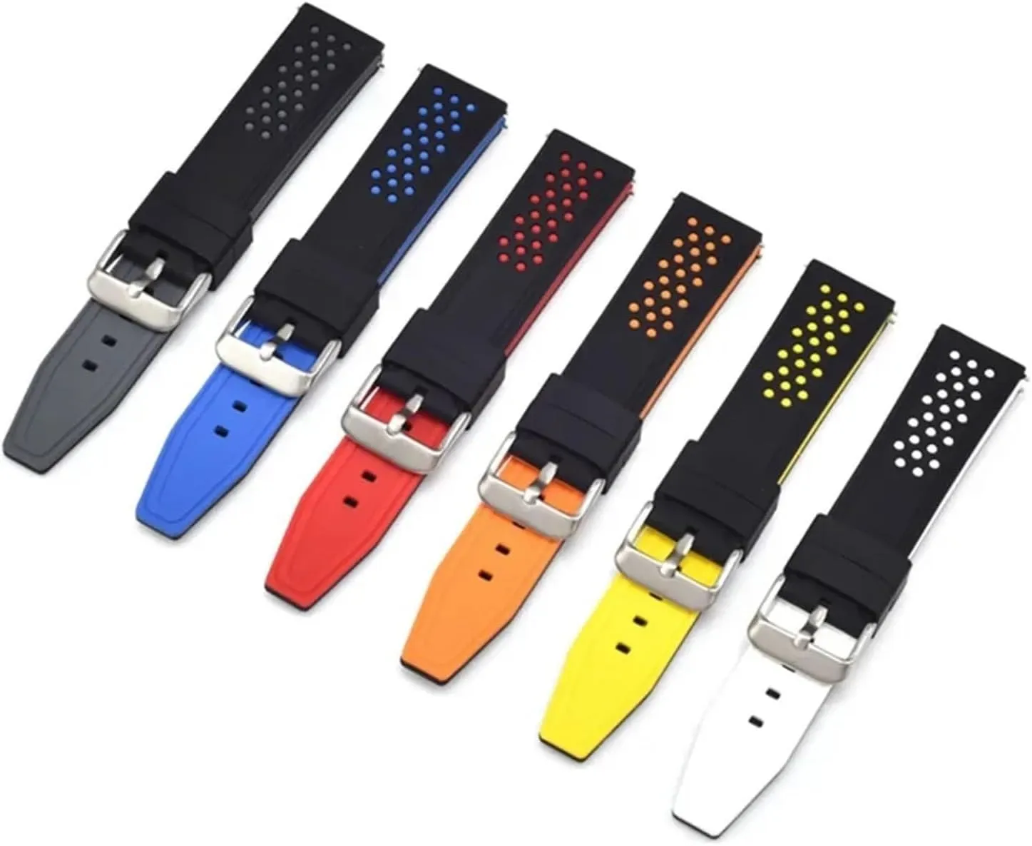 Rubber Watch Strap Universal Bracelet Accessories Sport Silicone Watchband 20mm 22mm 24mm planetary cuneiform affirm Diving 