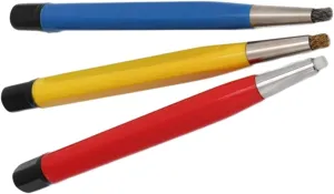 Rust Removal Brush Pen Glass Fiber/Brass/Steel Brush Pen Shape Watch Parts Polishing Tool Watch Parts Repair Tools scruffy polymer and Accessories 3Pcs 