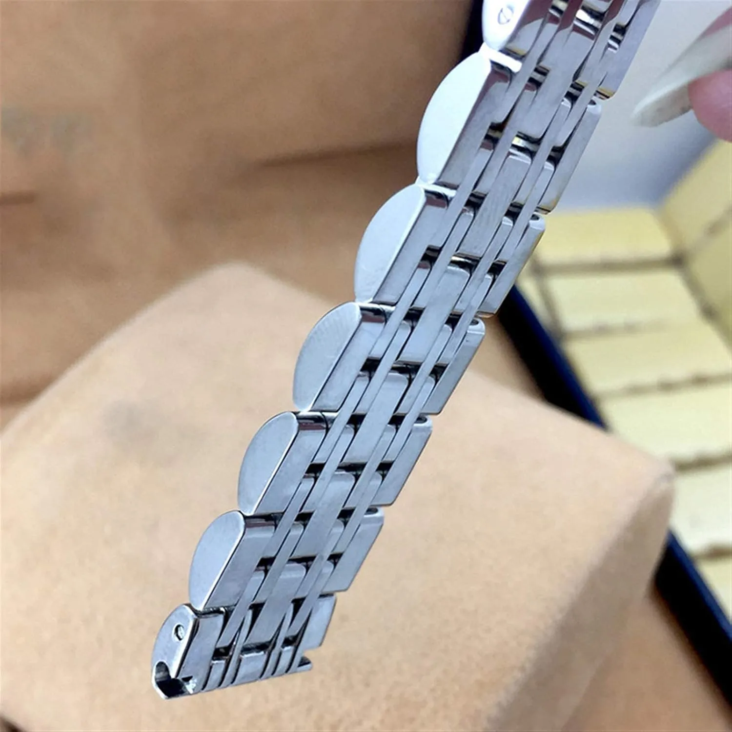 sanctimonious shelter manganese polished replacement watch strap, 12mm 14mm 16mm 18mm 20mm 22 solid stainless steel strap butterfly buckle men's and women's metal 