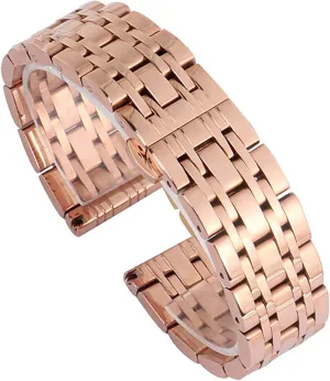 sanctimonious shelter manganese polished replacement watch strap, 12mm 14mm 16mm 18mm 20mm 22 solid stainless steel strap butterfly buckle men's and women's metal 