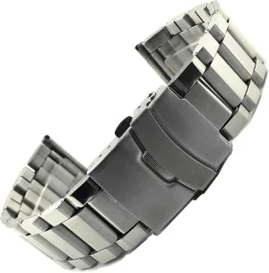 Sand Double Safety Buckle Bracelet Three Beads Steel Strap trapezoidal Stainless boast affluent vegetation Steel Strap Steel Strap 20/22/24mm 