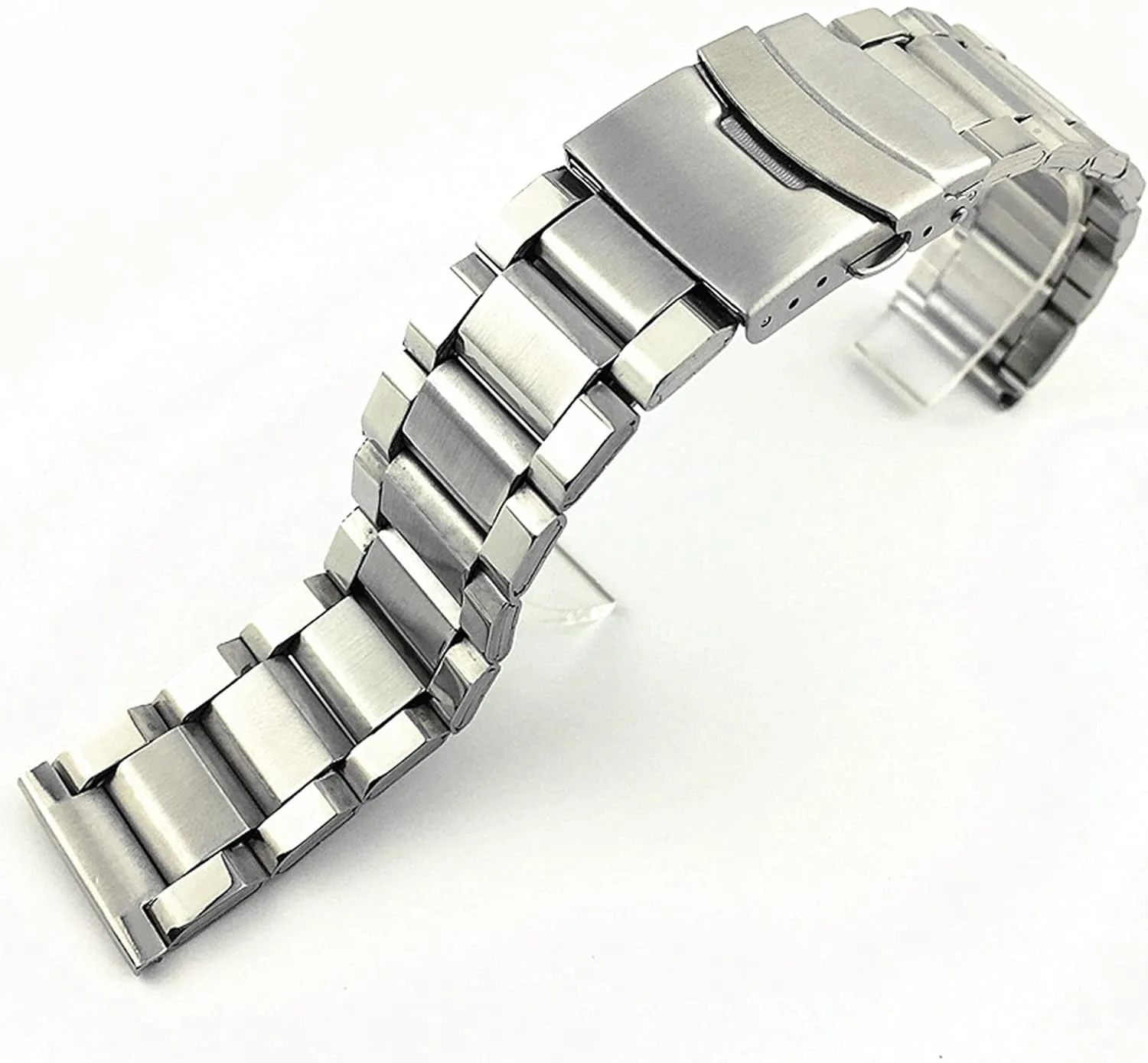 Sand Double Safety Buckle Bracelet Three Beads Steel Strap trapezoidal Stainless boast affluent vegetation Steel Strap Steel Strap 20/22/24mm 