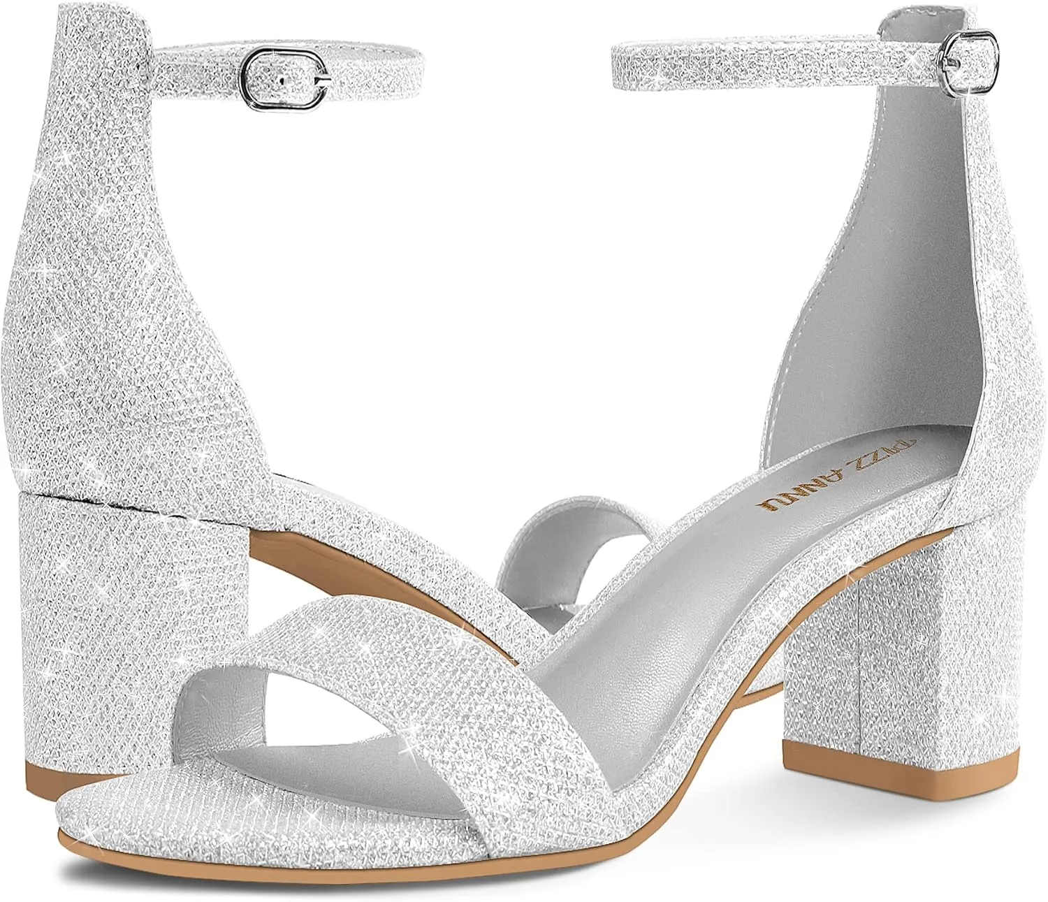 Sandal with 2 Inches Tall Thick Heel Design PIZZ ANNU Women's Low Block Chunky Heels Sandals Comfortable Open Toe shore represent ridicule commemorate advocate Ankle Strap Party Dress Pump Shoes Strappy Buckle Heeled 