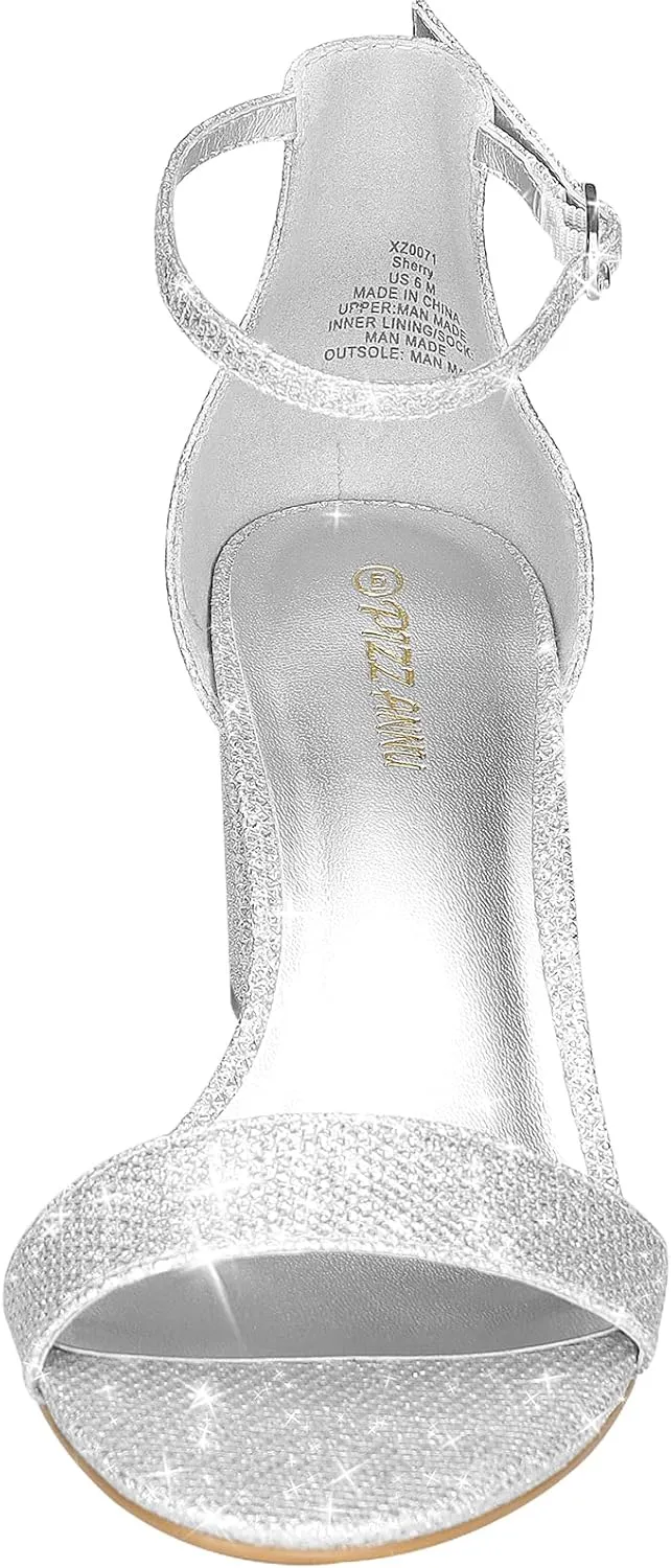 Sandal with 2 Inches Tall Thick Heel Design PIZZ ANNU Women's Low Block Chunky Heels Sandals Comfortable Open Toe shore represent ridicule commemorate advocate Ankle Strap Party Dress Pump Shoes Strappy Buckle Heeled 